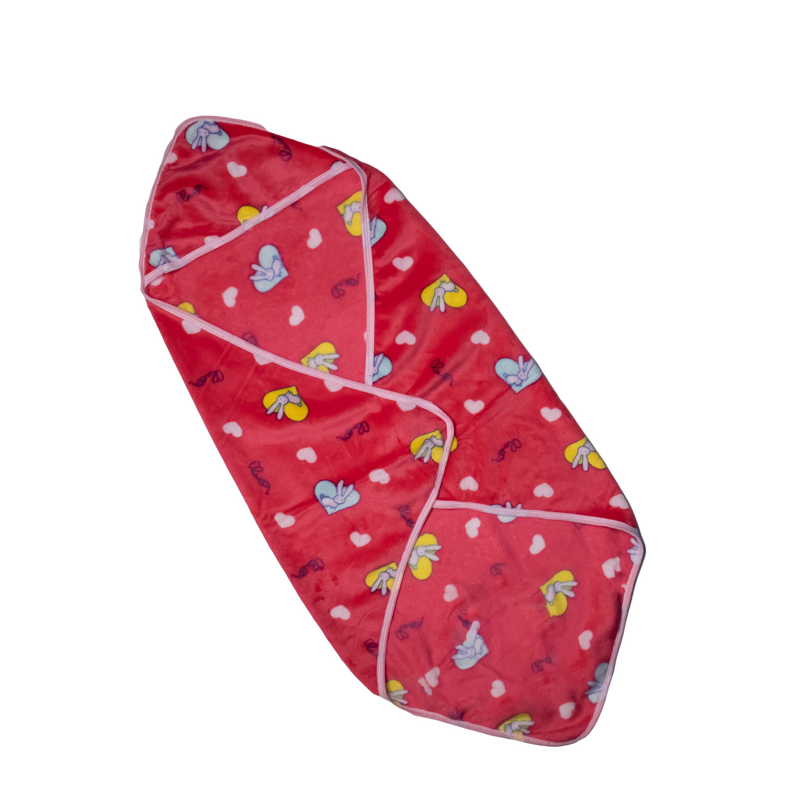 Red hearts & clouds hooded swaddle blanket(1)